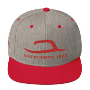 Heather Grey and Red Snapback Classics by Expressive Teez