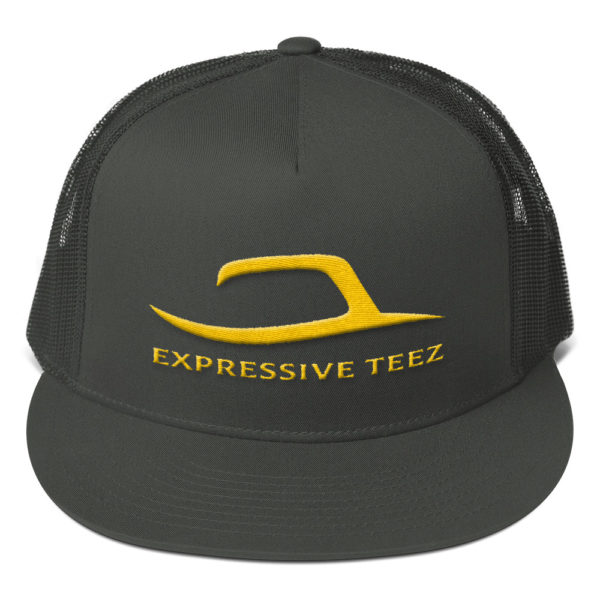 Gold and Charcoal Grey Mesh Back Snapback by Expressive Teez