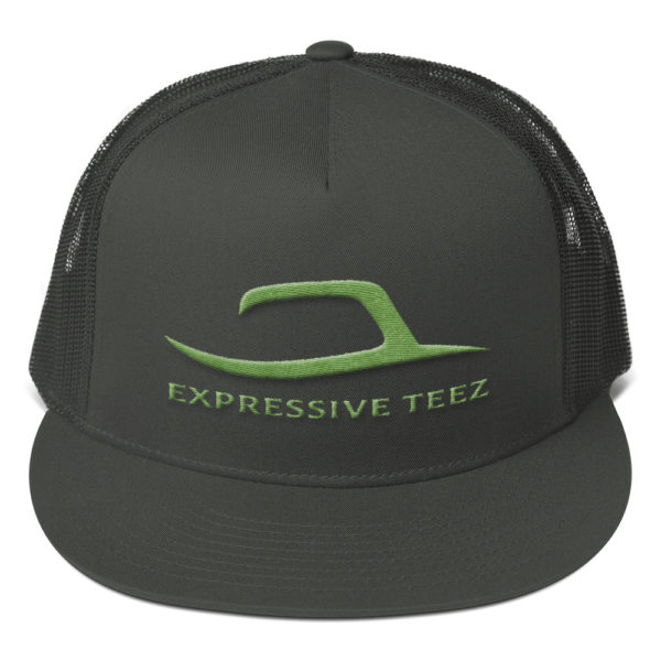 Green and Charcoal Grey Mesh Back Snapback by Expressive Teez