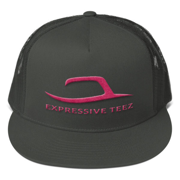Pink and Charcoal Grey Mesh Back Snapback by Expressive Teez