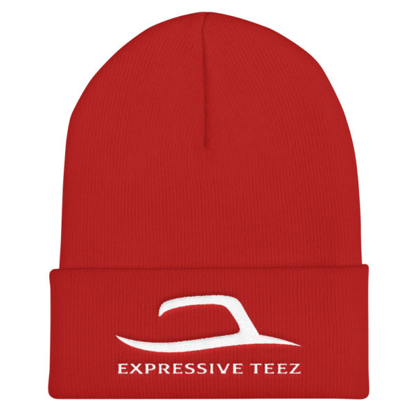 Red Cuffed Beanie by Expressive Teez