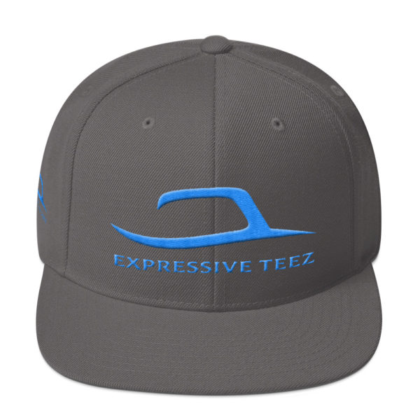 Blue-Teal and Dark Grey Snapback Classics by Expressive Teez