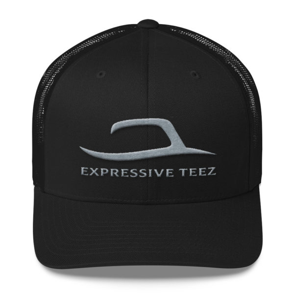 Black Retro Mesh Back Snapback hats by Expressive Teez