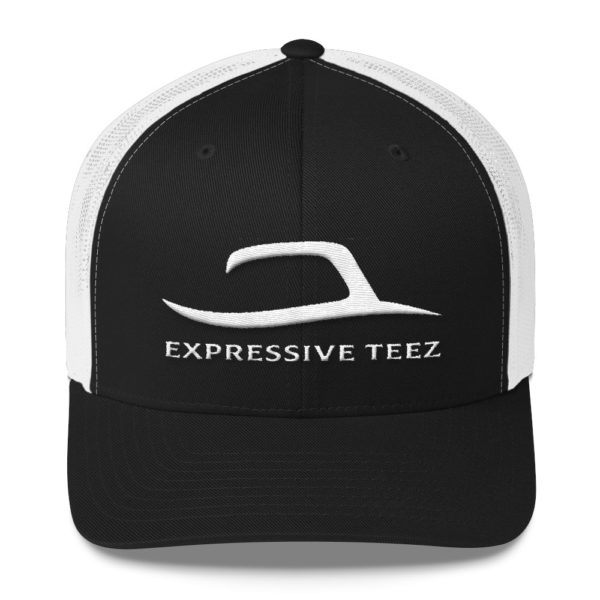 Black and White Retro Mesh Back Snapback hats by Expressive Teez