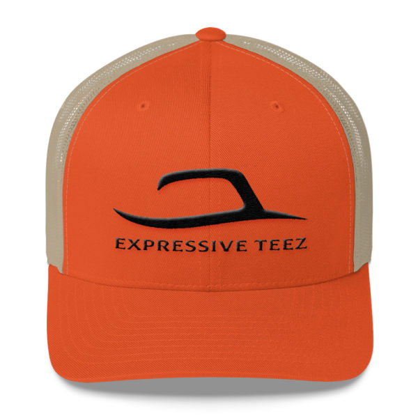 Rustic Orange and Khaki Retro Mesh Back Snapback hats by Expressive Teez