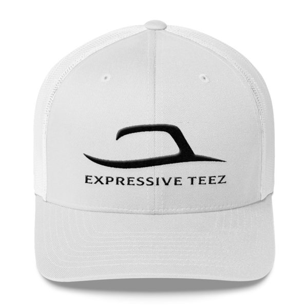 White Retro Mesh Back Snapback hats by Expressive Teez
