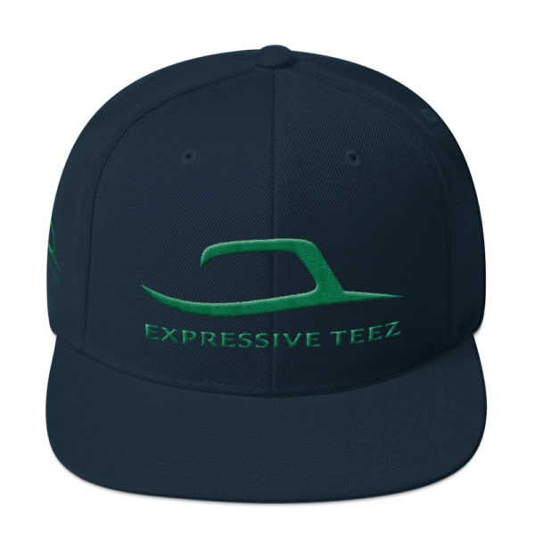 Kelly Green and Navy Blue Snapback Classics by Expressive Teez