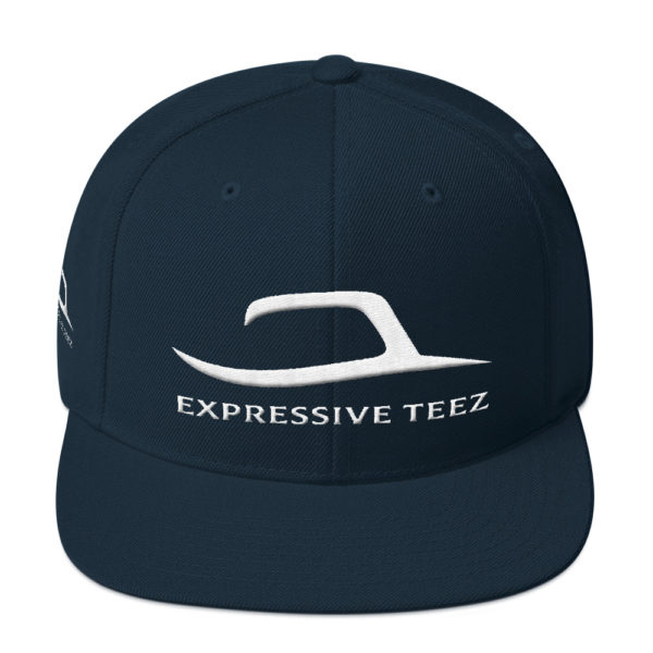 White and Navy Blue Snapback Classics by Expressive Teez
