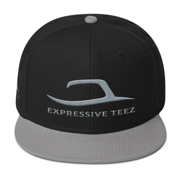 Gray and Black Snapback Elites by Expressive Teez