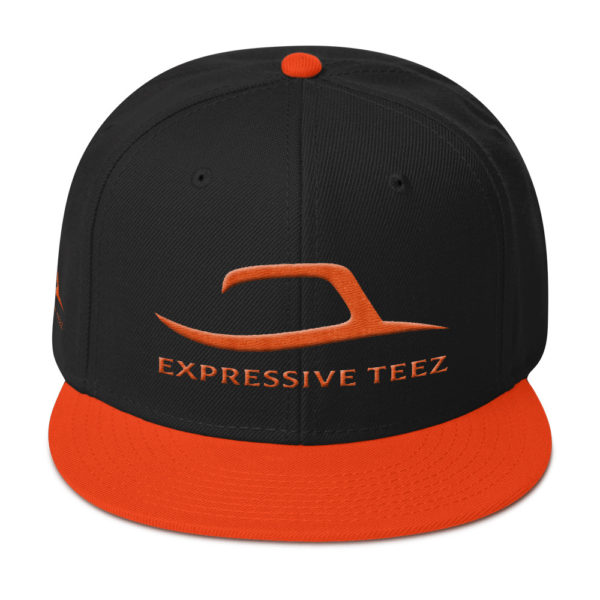 Orange and Black Snapback Elites by Expressive Teez
