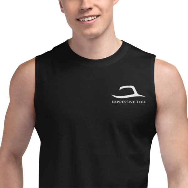 Navy tank top and muscle shirt by Expressive Teez