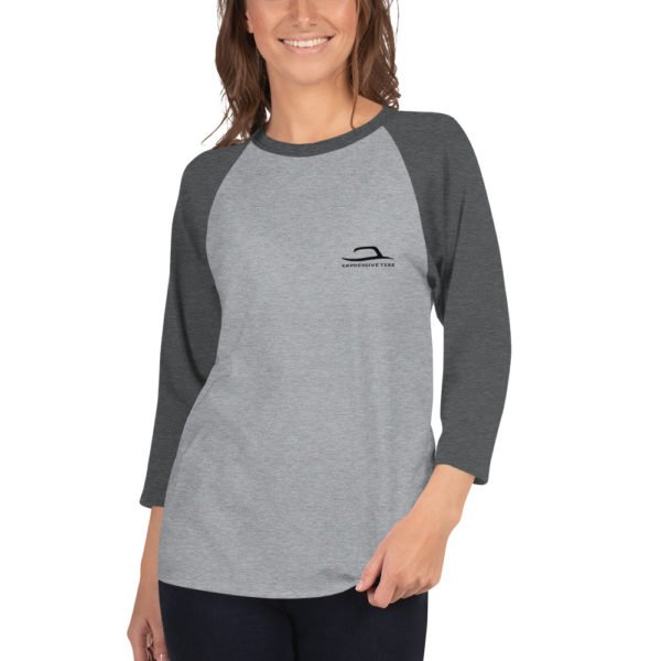 Heather Grey and Heather Charcoal 3/4 sleeve shirt by Expressive Teez