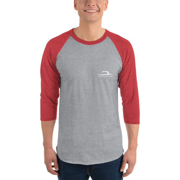 Heather Grey and Heather Red 3/4 sleeve shirt by Expressive Teez