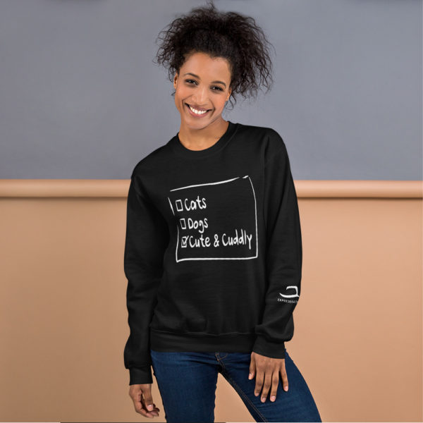 Black cuddly pets sweatshirt by Expressive Teez