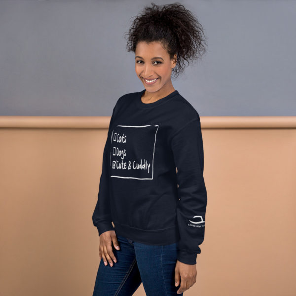 Navy cuddly pets sweatshirt by Expressive Teez