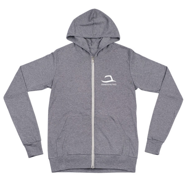 Grey Triblend Official Expressive Teez zipper hoodie