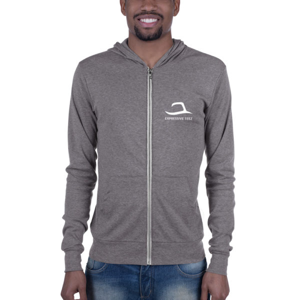 Grey Triblend Official Expressive Teez zipper hoodie