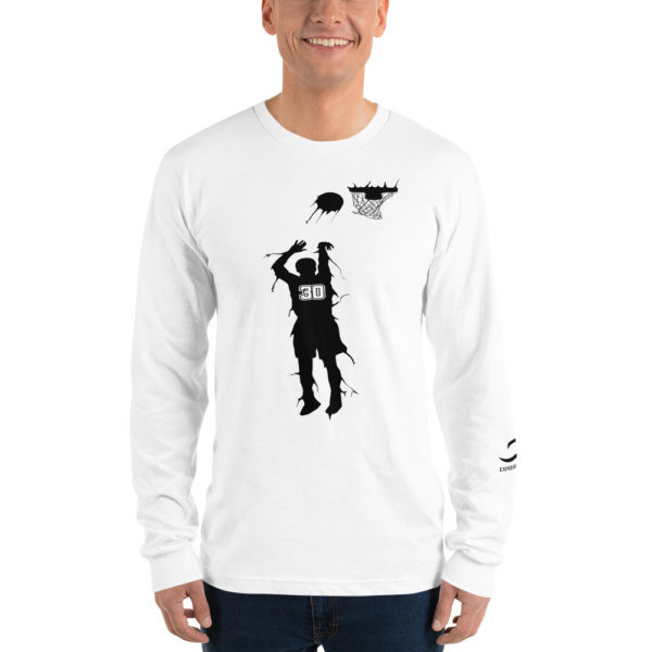 White Stephen Curry Long sleeve shirt by Expressive Teez