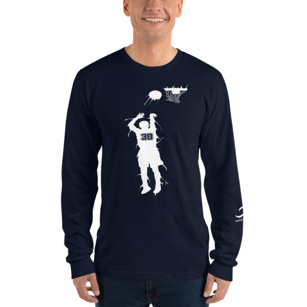 Navy Stephen Curry Long sleeve shirt by Expressive Teez