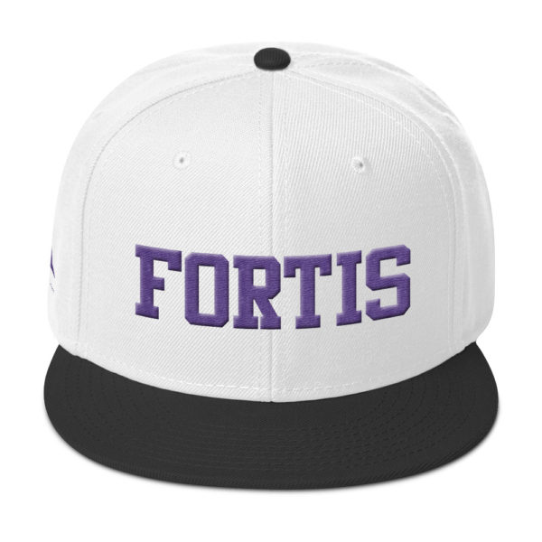 White and black Fortis snapback by Expressive Teez