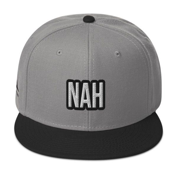 Black and Gray Nah Snapback by Expressive Teez