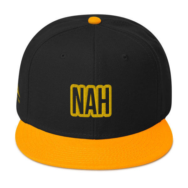 Gold and Black Nah Snapback by Expressive Teez