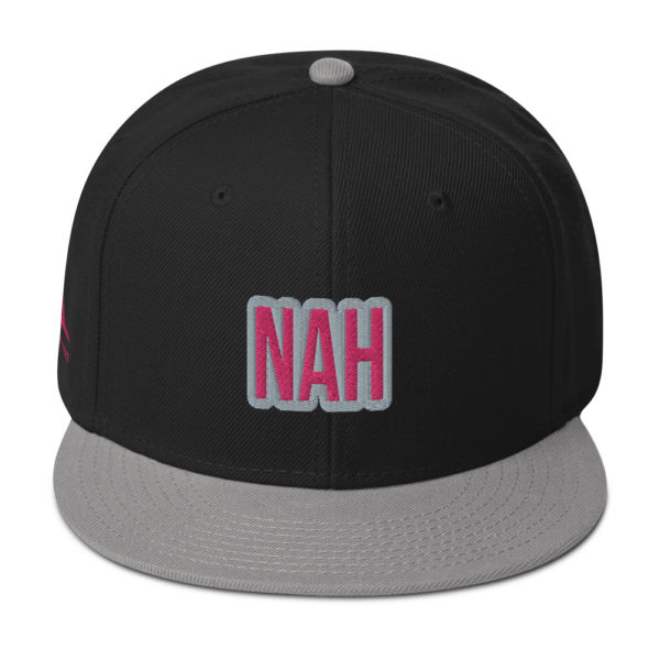 Gray and Black Nah Snapback by Expressive Teez