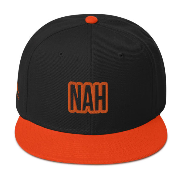 Orange and Black Nah Snapback by Expressive Teez
