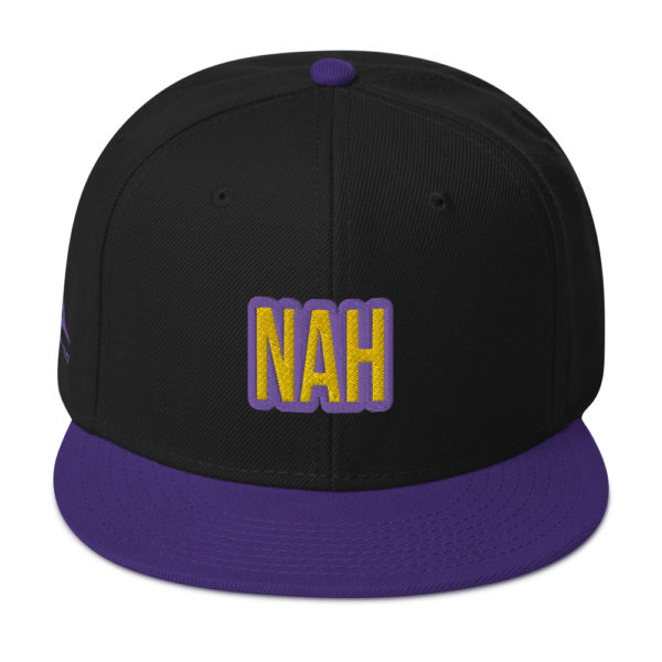 Purple and Black Nah Snapback by Expressive Teez